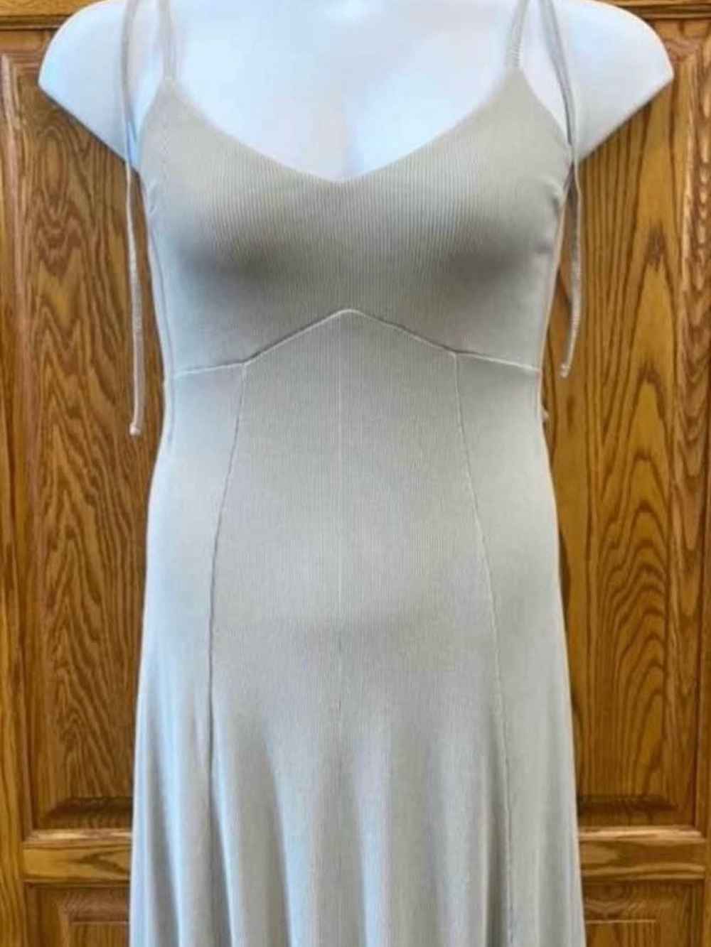 ASOS Ribbed Dress with Tie Straps, Size 14
